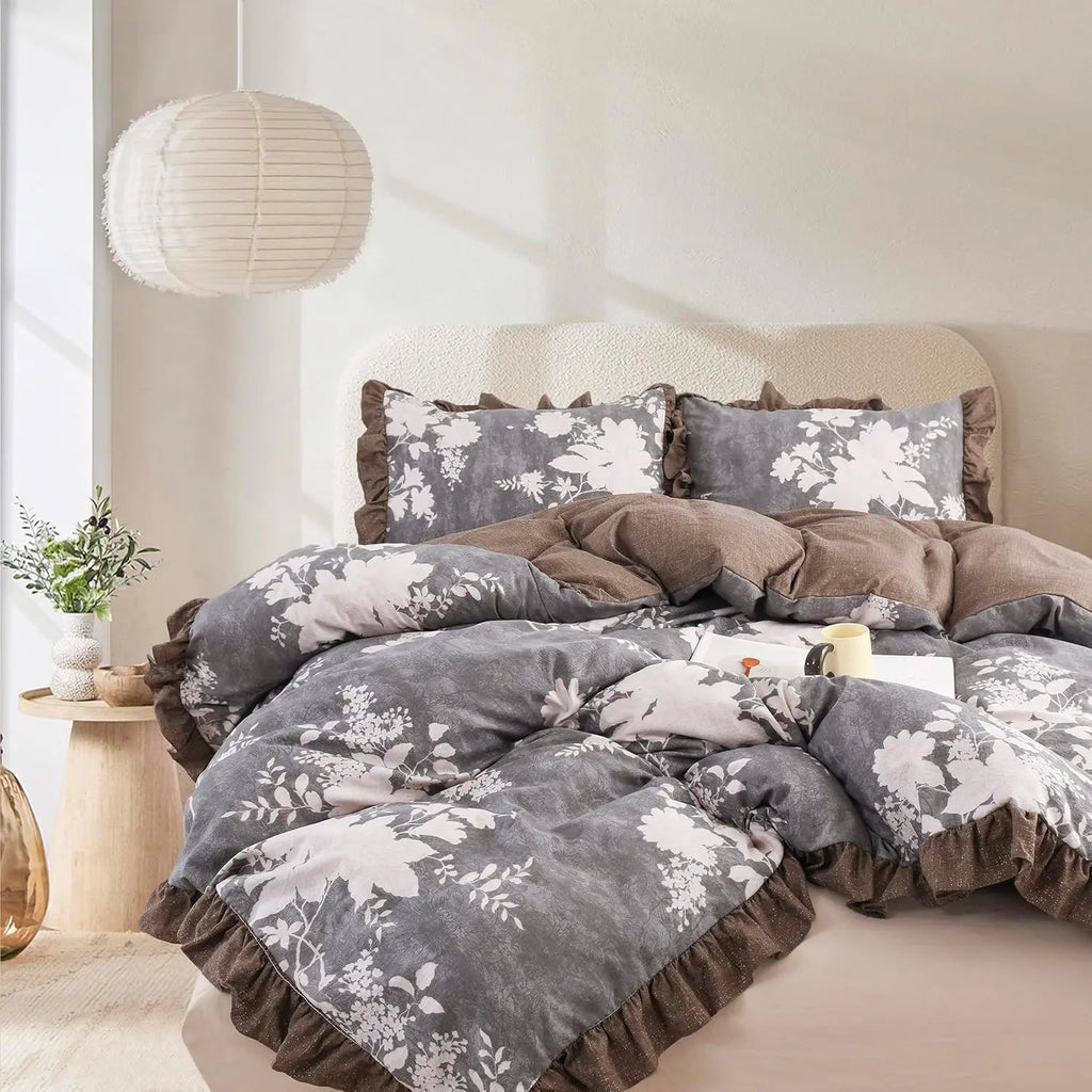 Oli Anderson Ruffle Flowers Floral Comforter Set - 3 Piece / 5 Piece