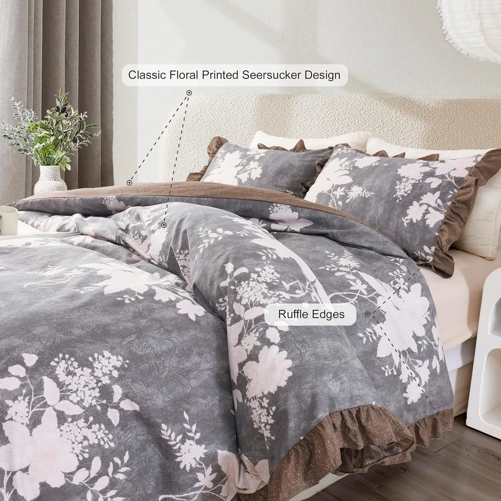 Oli Anderson Ruffle Flowers Floral Comforter Set - 3 Piece / 5 Piece