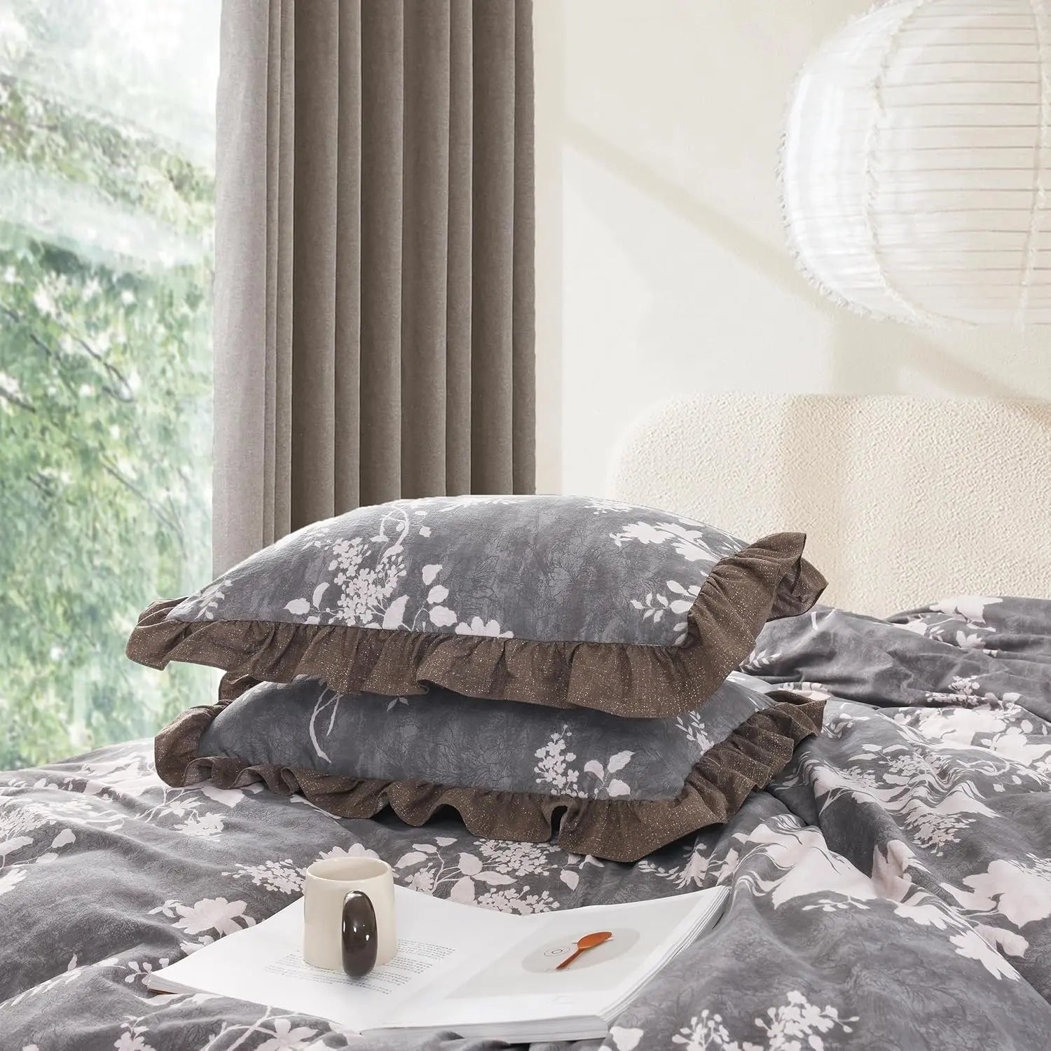 Oli Anderson Ruffle Flowers Floral Comforter Set - 3 Piece / 5 Piece