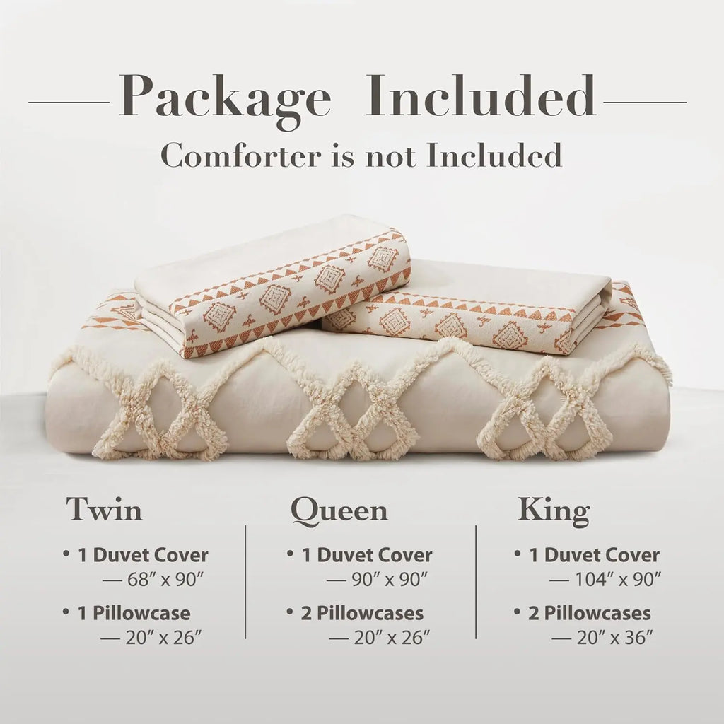 Oli Anderson Boho Tufted Duvet Cover - 3 Piece Set