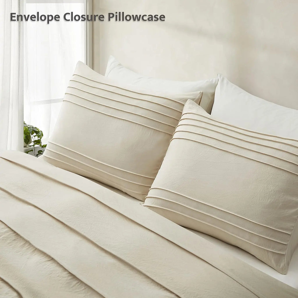 Oli Anderson Pleated Duvet Cover - 3 Piece Set