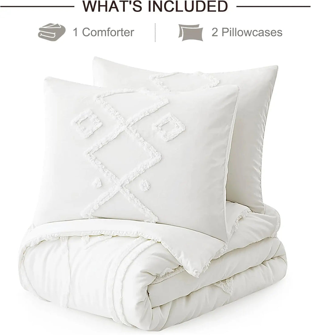 Oli Anderson Tufted Boho Fluffy Comforter Set - 3 Piece