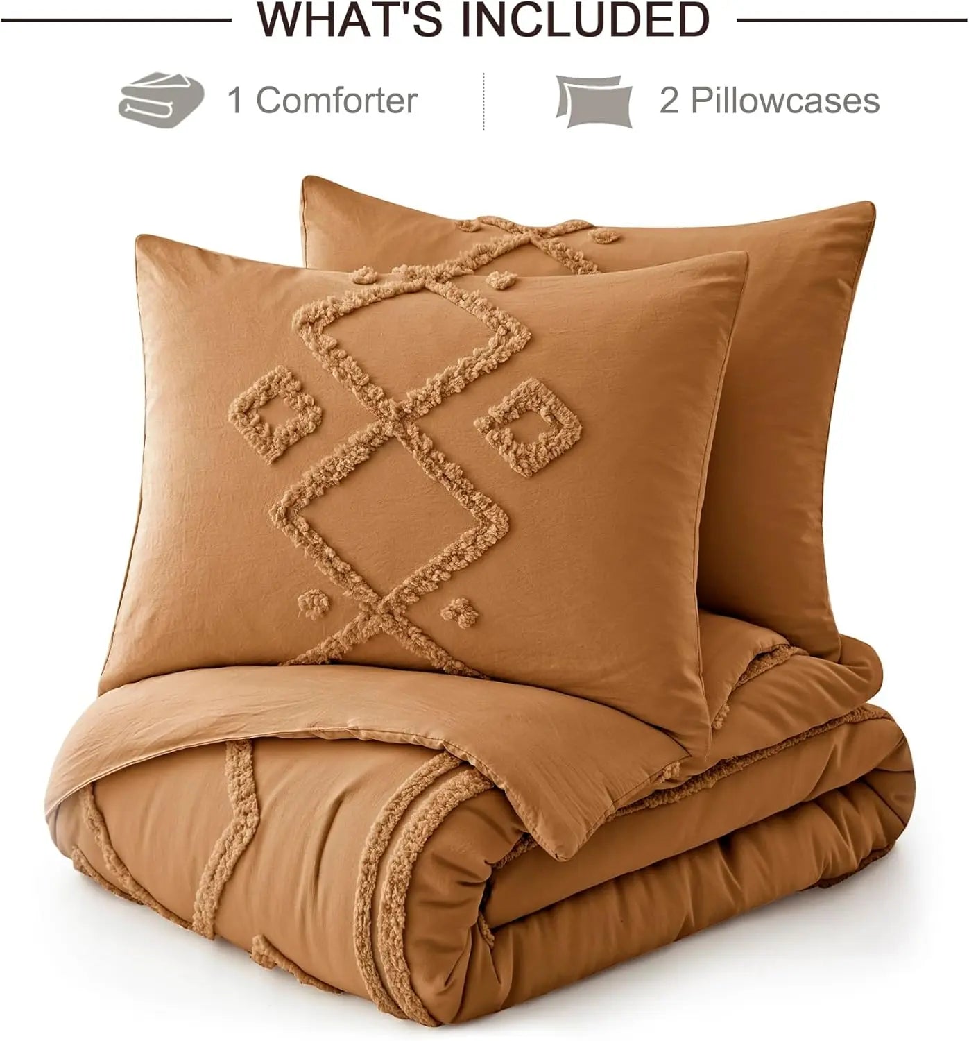 Oli Anderson Tufted Boho Fluffy Comforter Set - 3 Piece
