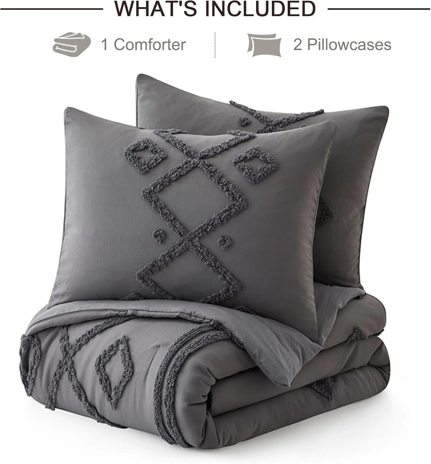 Oli Anderson Tufted Boho Fluffy Comforter Set - 3 Piece