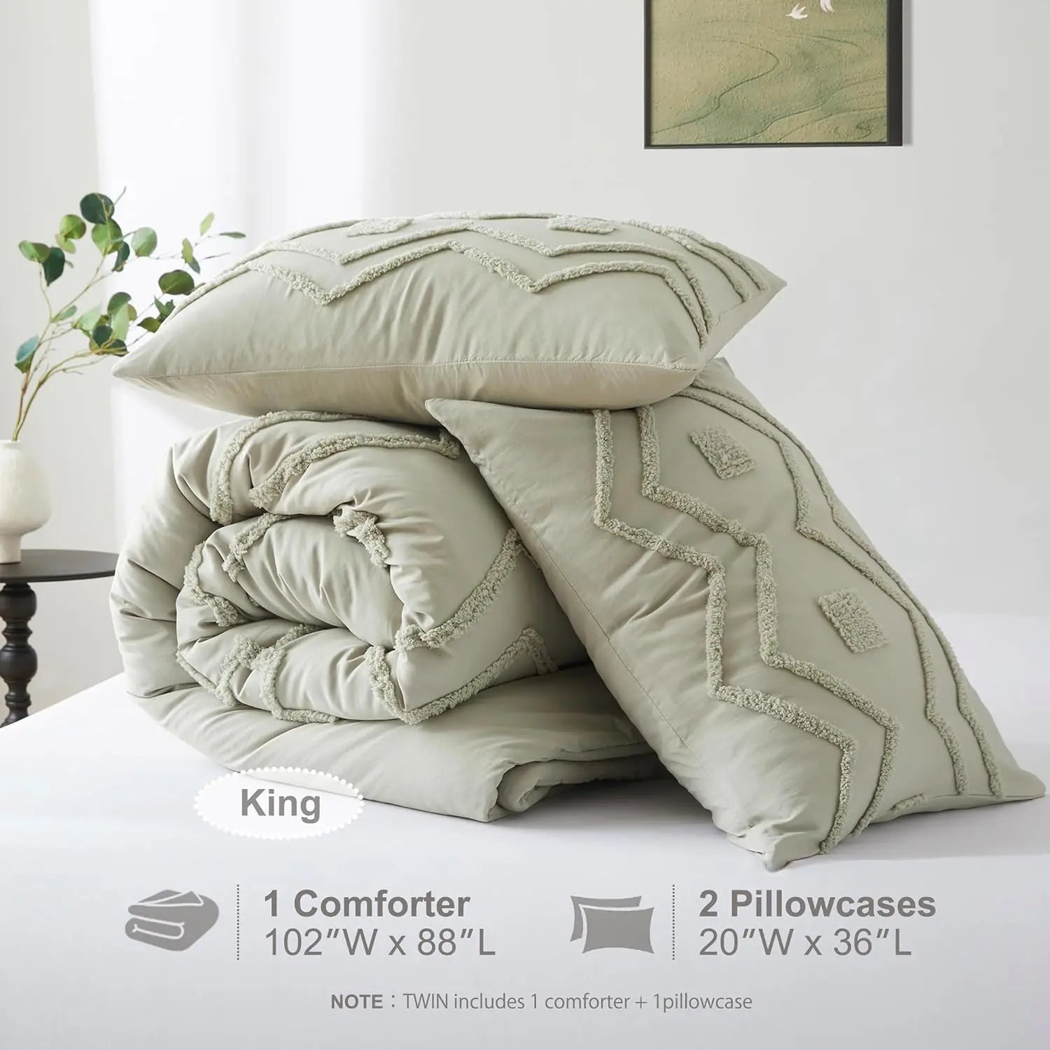 Oli Anderson Boho Tufted Jacquard Comforter Set - 3 Piece