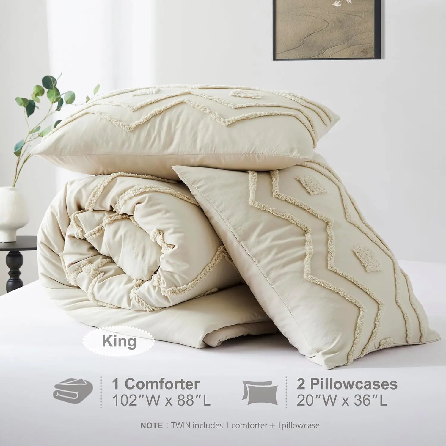 Oli Anderson Boho Tufted Jacquard Comforter Set - 3 Piece