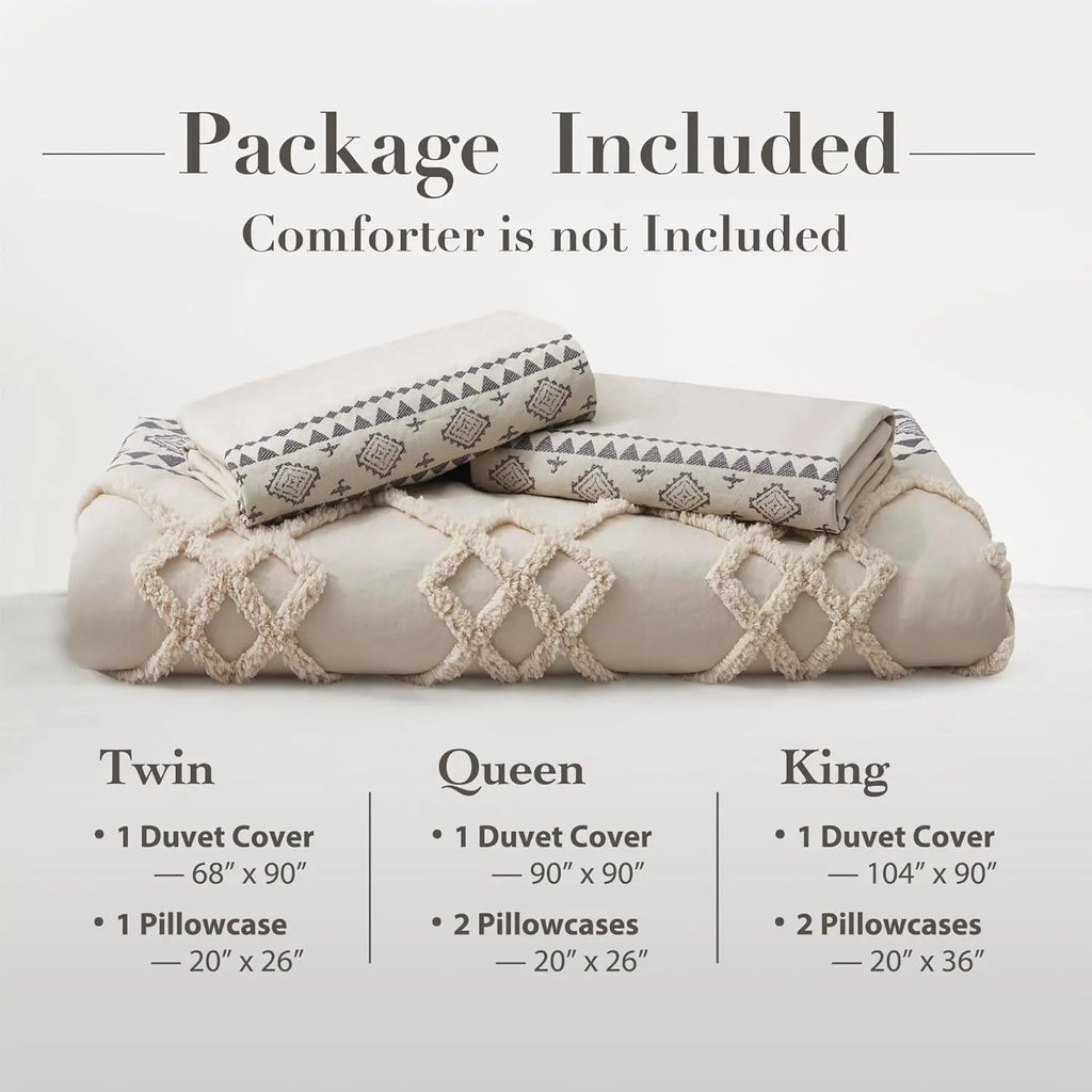 Oli Anderson Boho Tufted Duvet Cover - 3 Piece Set