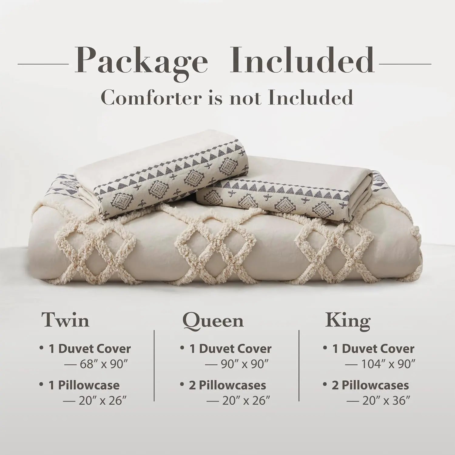 Oli Anderson Boho Tufted Duvet Cover - 3 Piece Set