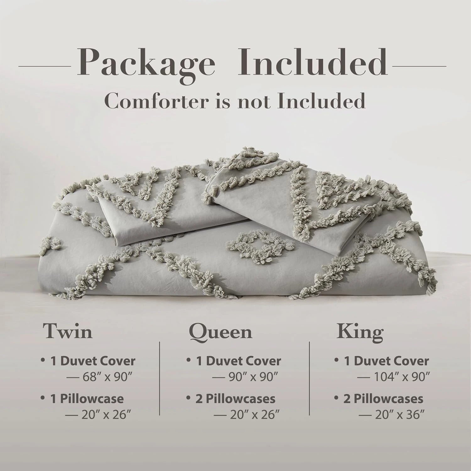 Oli Anderson Tufted Boho Embroidery Duvet Cover Set - 3 Piece