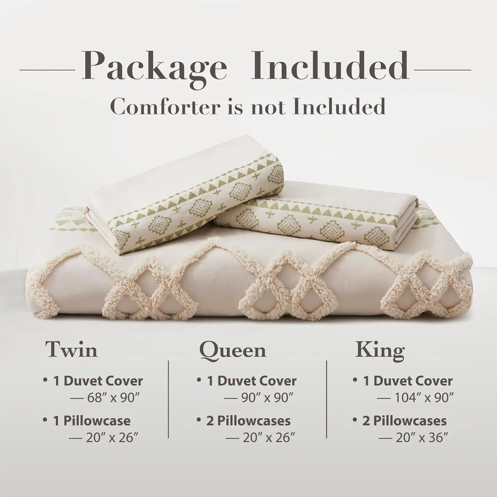 Oli Anderson Boho Tufted Duvet Cover - 3 Piece Set