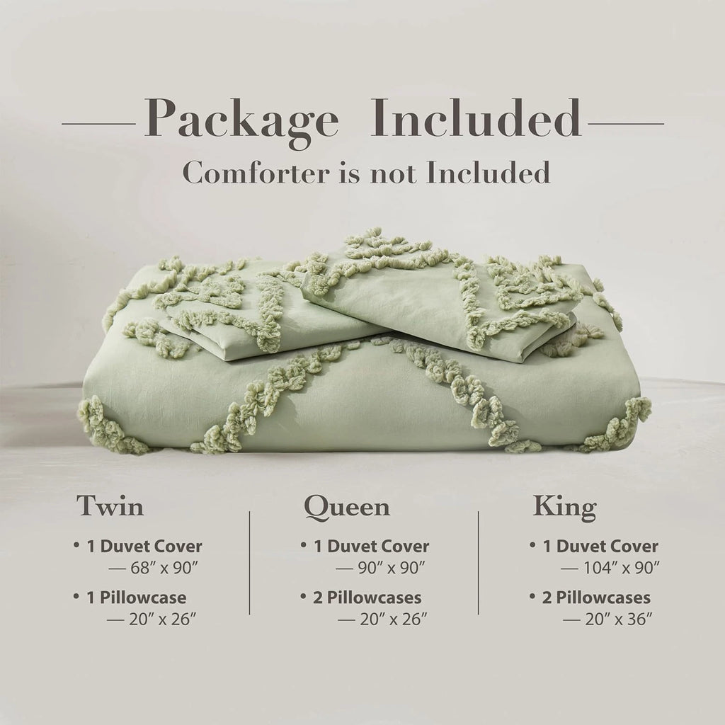 Oli Anderson Tufted Boho Embroidery Duvet Cover Set - 3 Piece