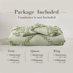 Oli Anderson Tufted Boho Embroidery Duvet Cover Set - 3 Piece