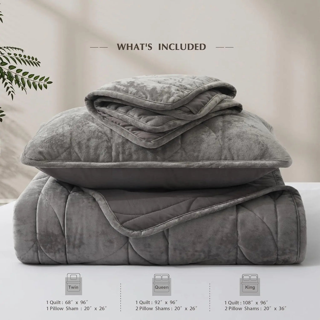 Oli Anderson Velvet Reversible Quilt Set - 3 Piece