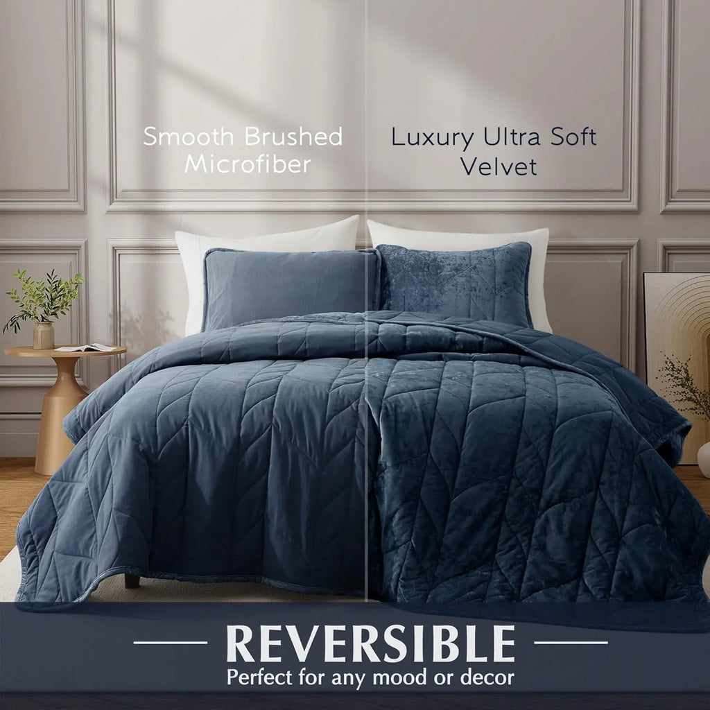 Oli Anderson Velvet Reversible Quilt Set - 3 Piece