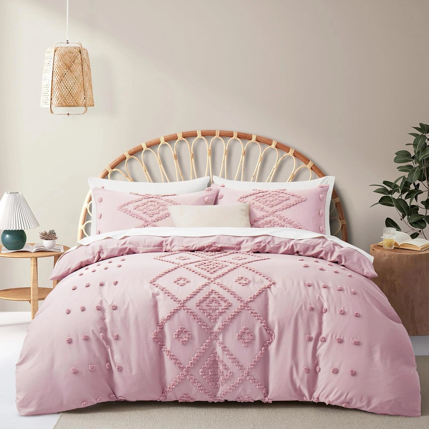 Oli Anderson Tufted Boho Embroidery Duvet Cover Set - 3 Piece