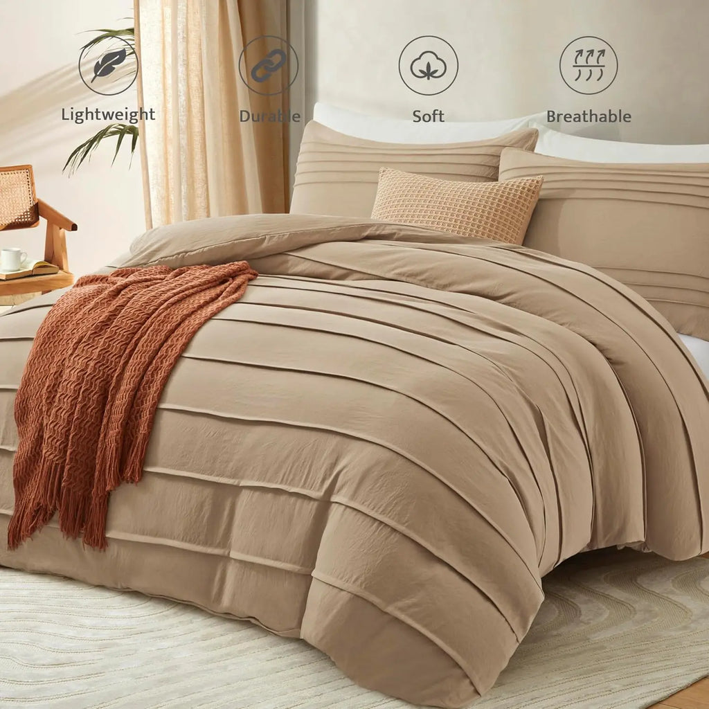 Oli Anderson Pleated Duvet Cover - 3 Piece Set