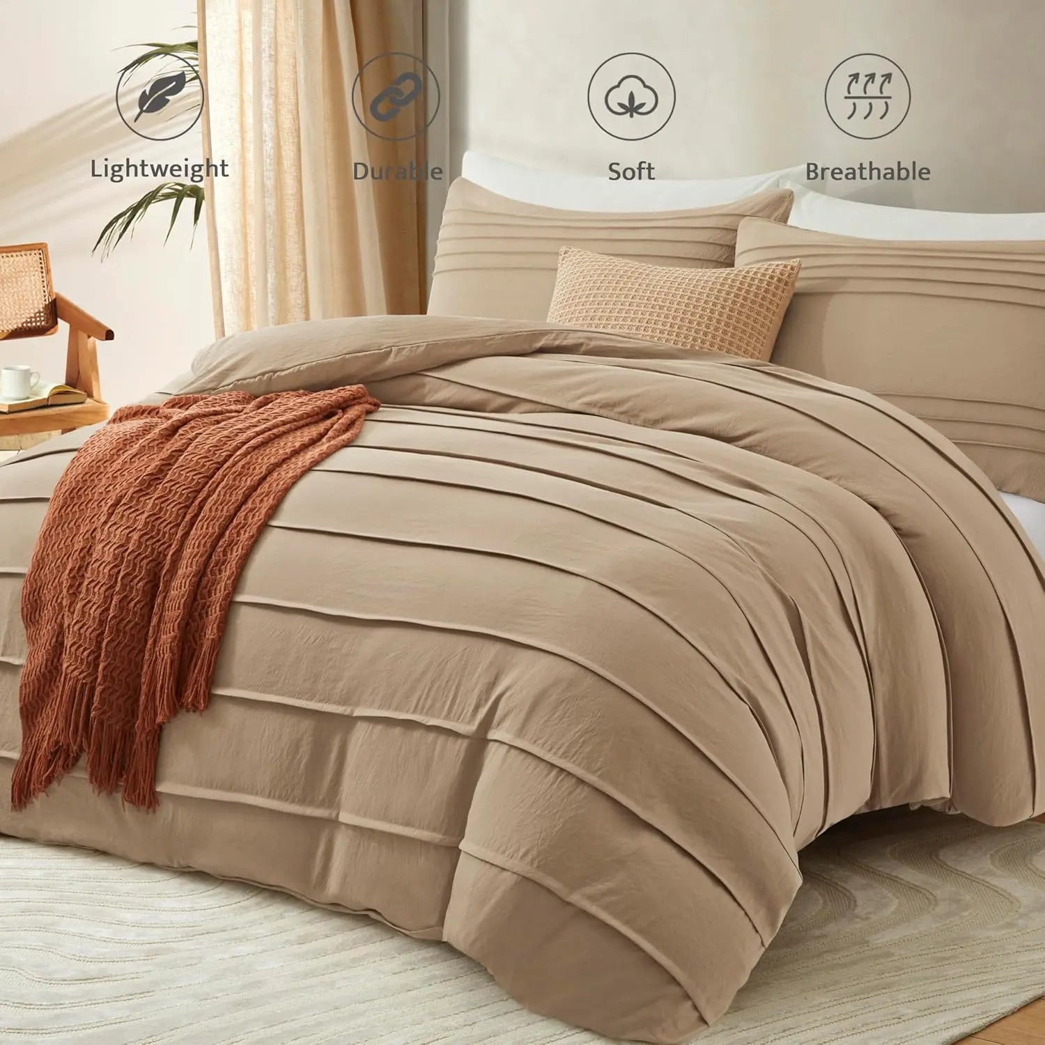 Oli Anderson Pleated Duvet Cover - 3 Piece Set