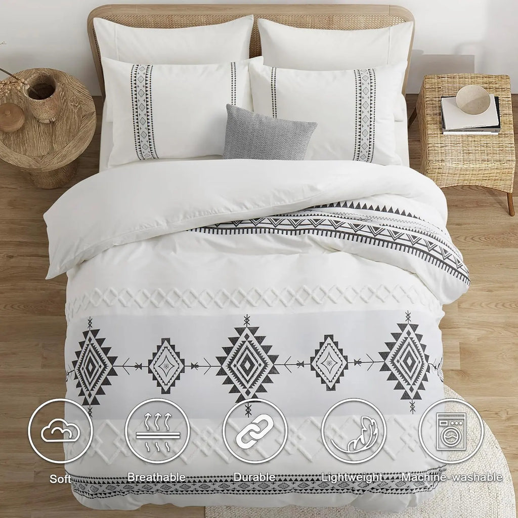 Oli Anderson Boho Tufted Duvet Cover - 3 Piece Set