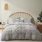 Oli Anderson Tufted Boho Embroidery Duvet Cover Set - 3 Piece