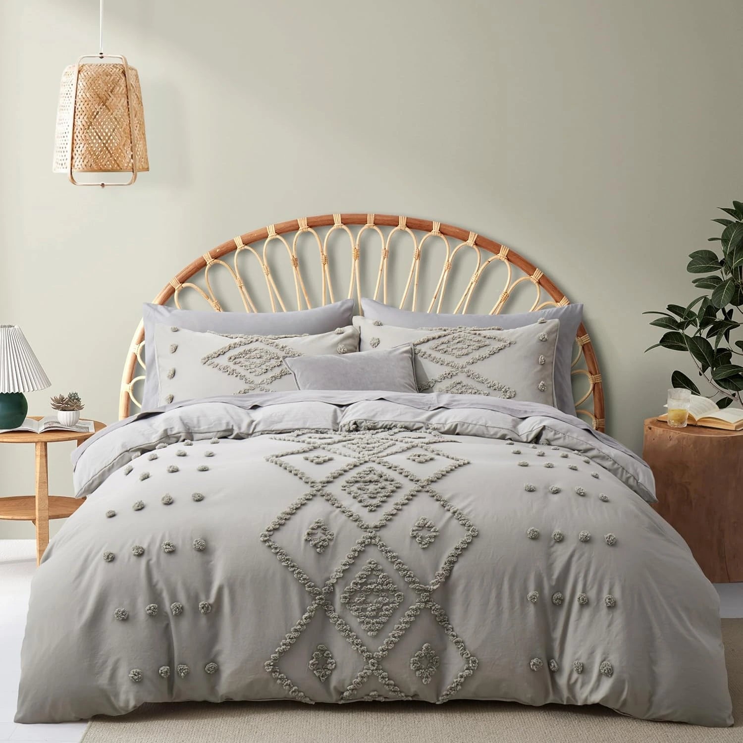 Oli Anderson Tufted Boho Embroidery Duvet Cover Set - 3 Piece
