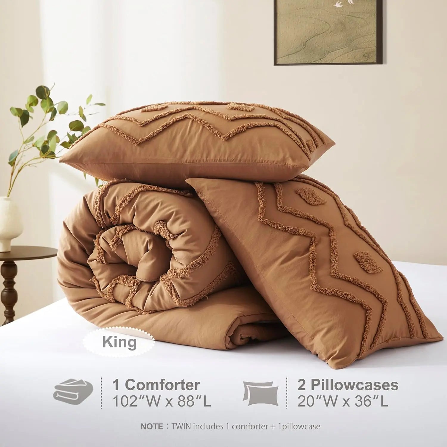 Oli Anderson Boho Tufted Jacquard Comforter Set - 3 Piece