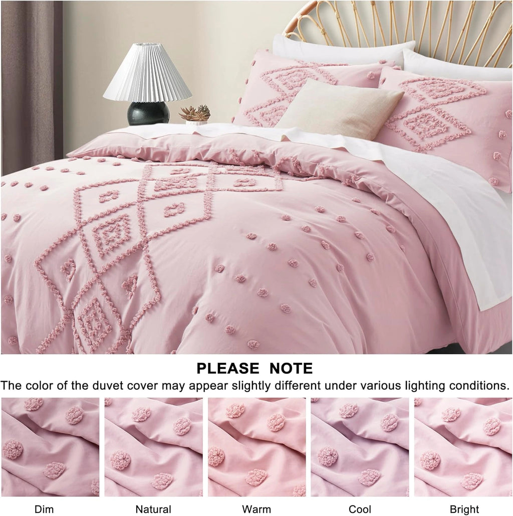 Oli Anderson Tufted Boho Embroidery Duvet Cover Set - 3 Piece