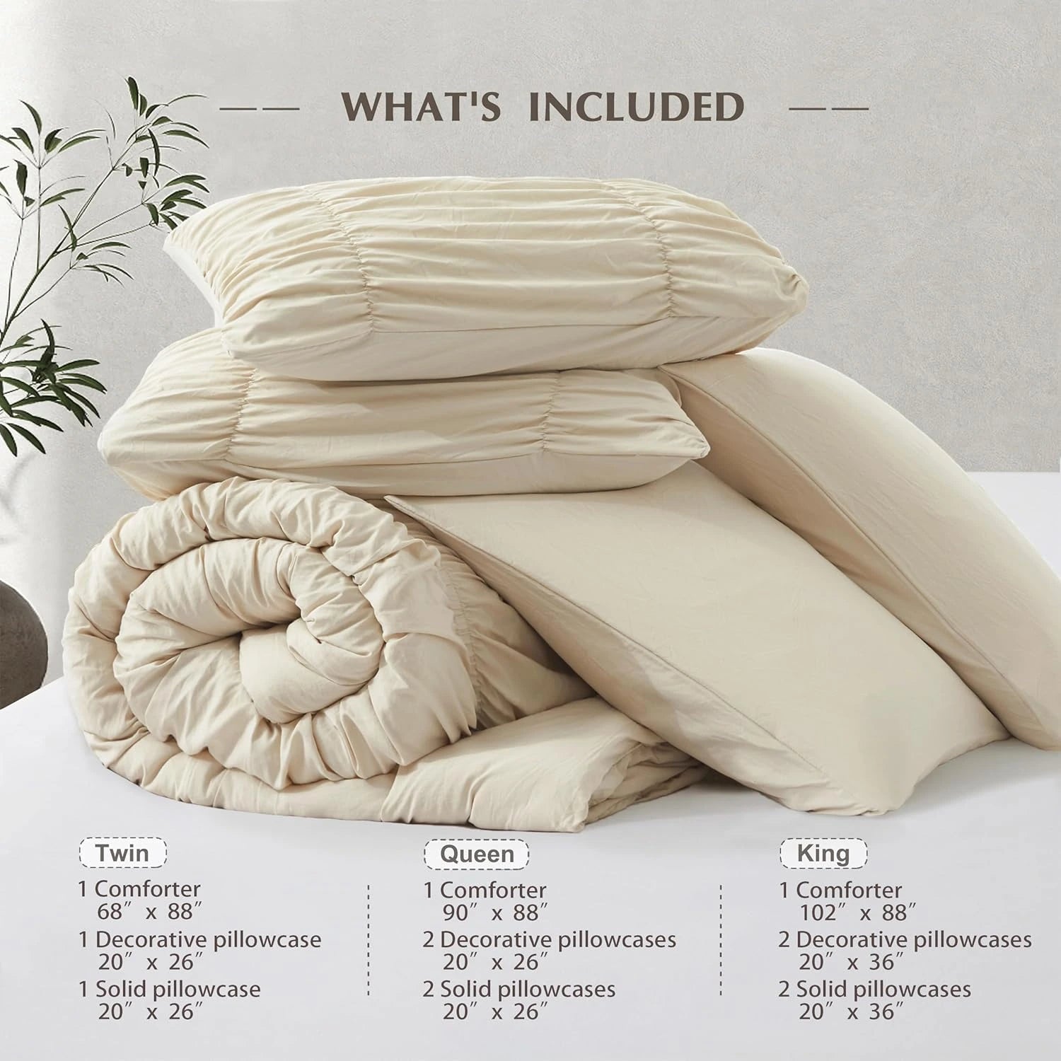 Oli Anderson Ruched Fluffy Comforter Set - 5 Piece