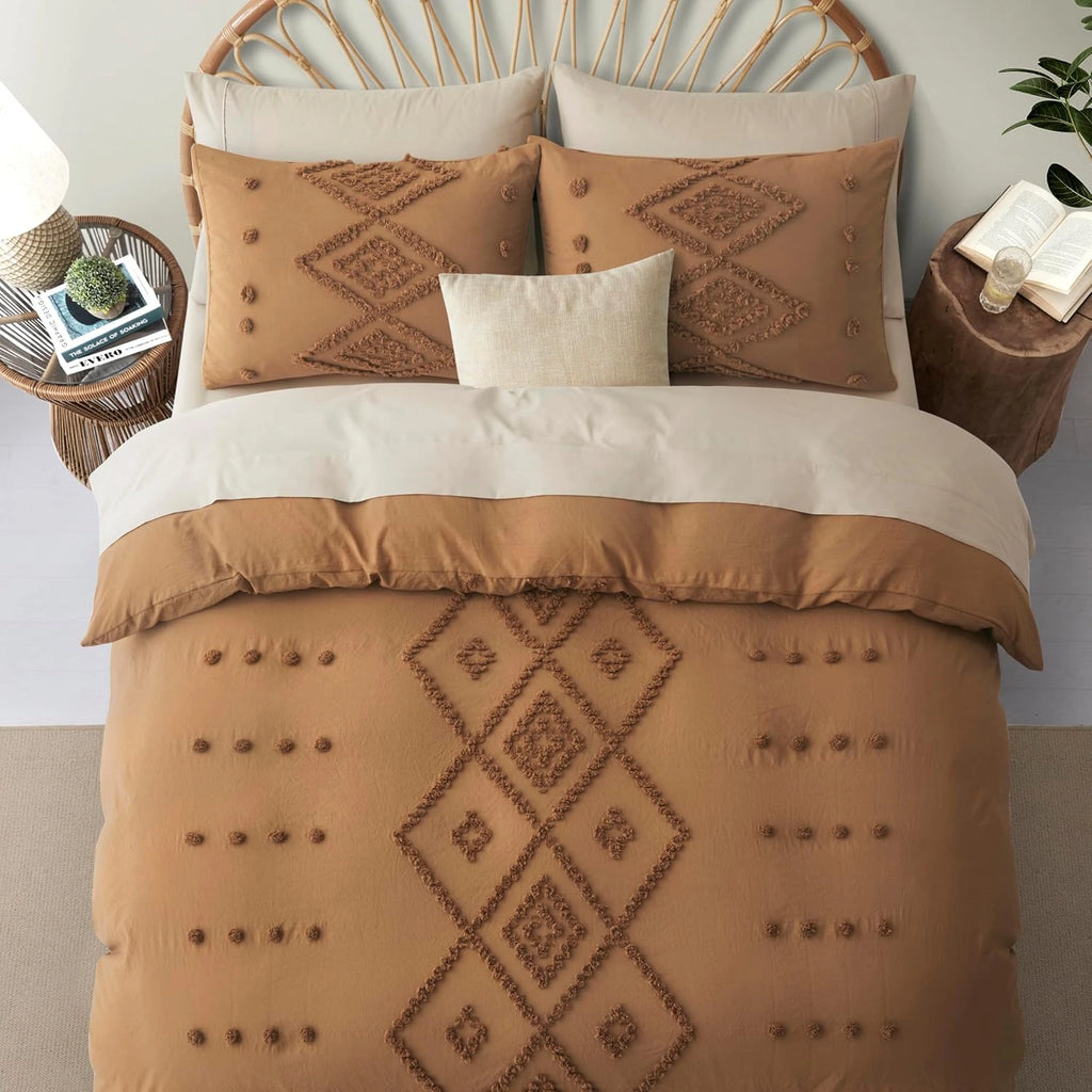Oli Anderson Tufted Boho Embroidery Duvet Cover Set - 3 Piece