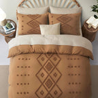 Oli Anderson Tufted Boho Embroidery Duvet Cover Set - 3 Piece