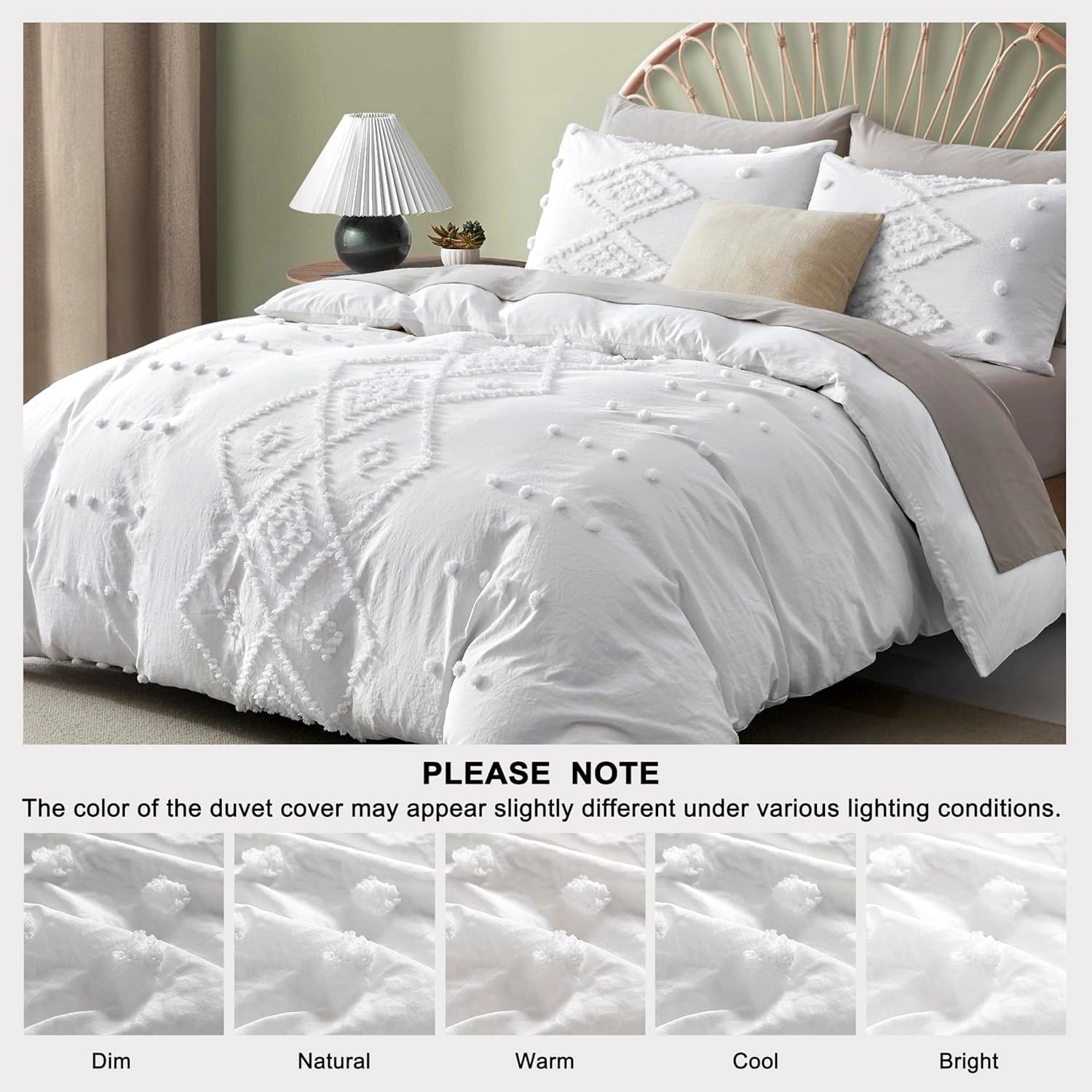 Oli Anderson Tufted Boho Embroidery Duvet Cover Set - 3 Piece