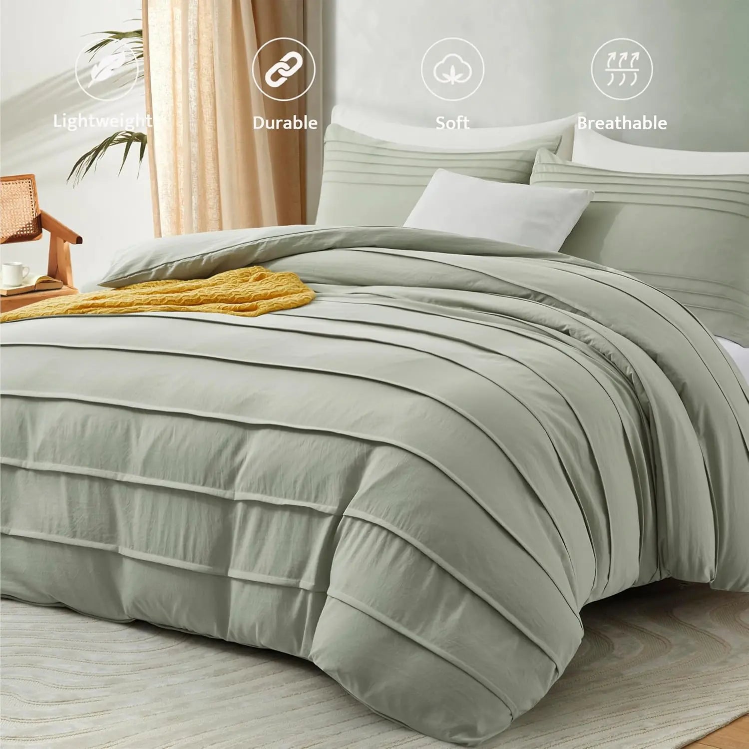 Oli Anderson Pleated Duvet Cover - 3 Piece Set