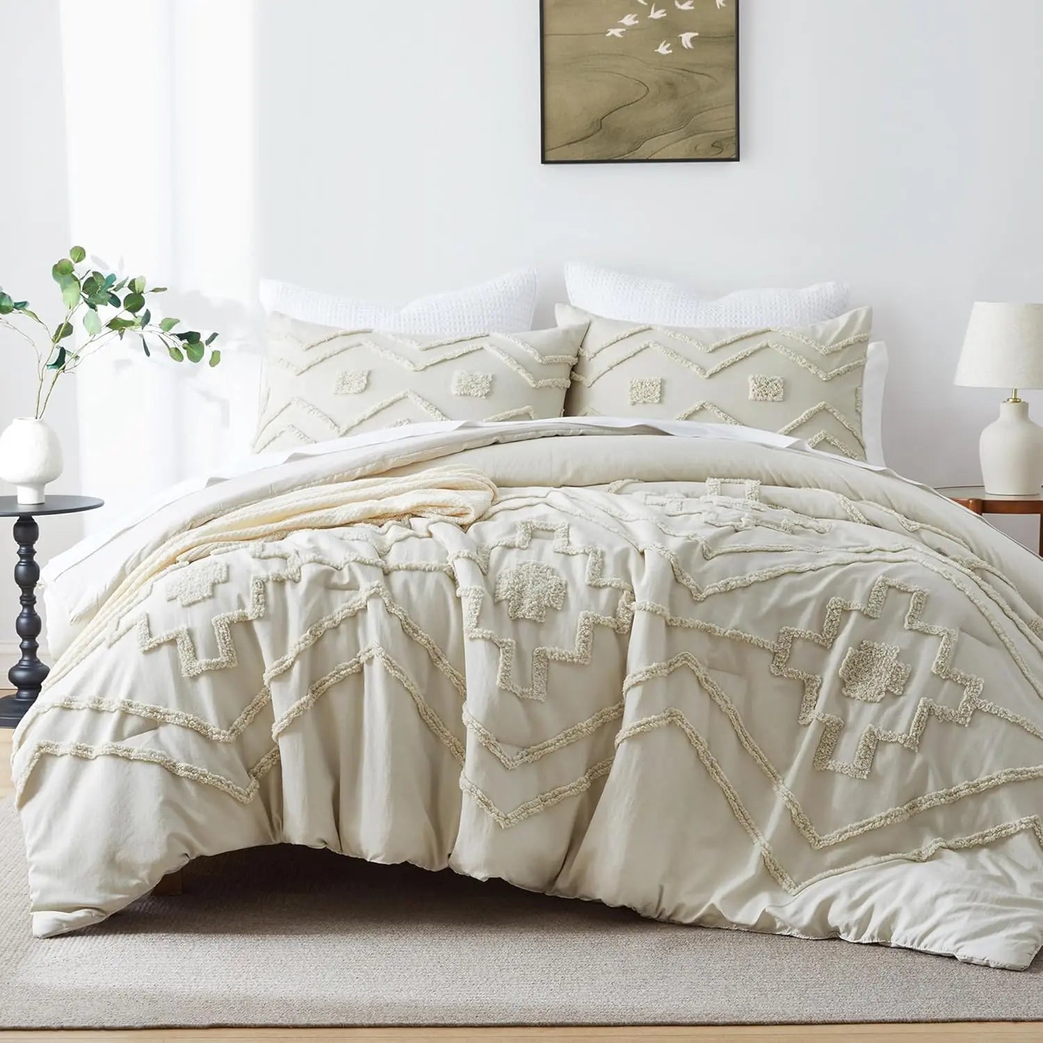 Oli Anderson Boho Tufted Jacquard Comforter Set - 3 Piece