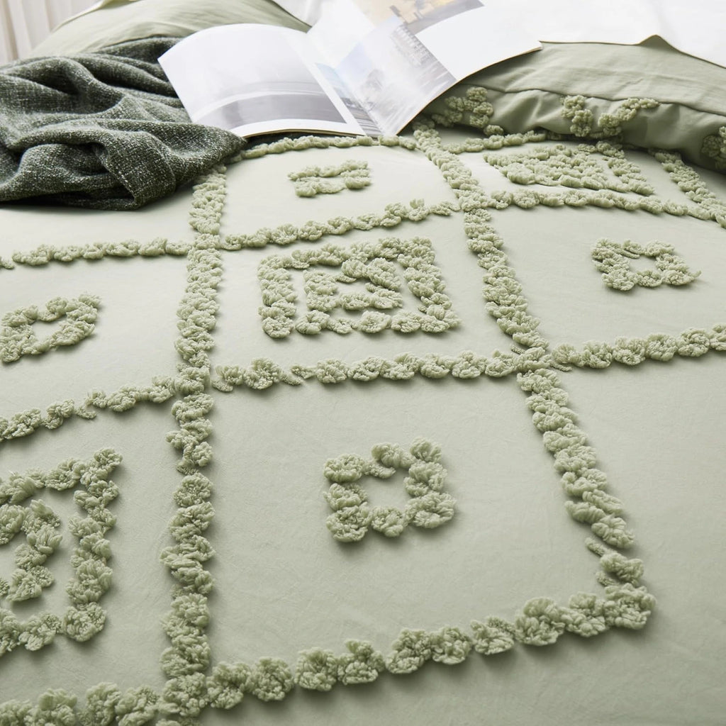 Oli Anderson Tufted Boho Embroidery Duvet Cover Set - 3 Piece