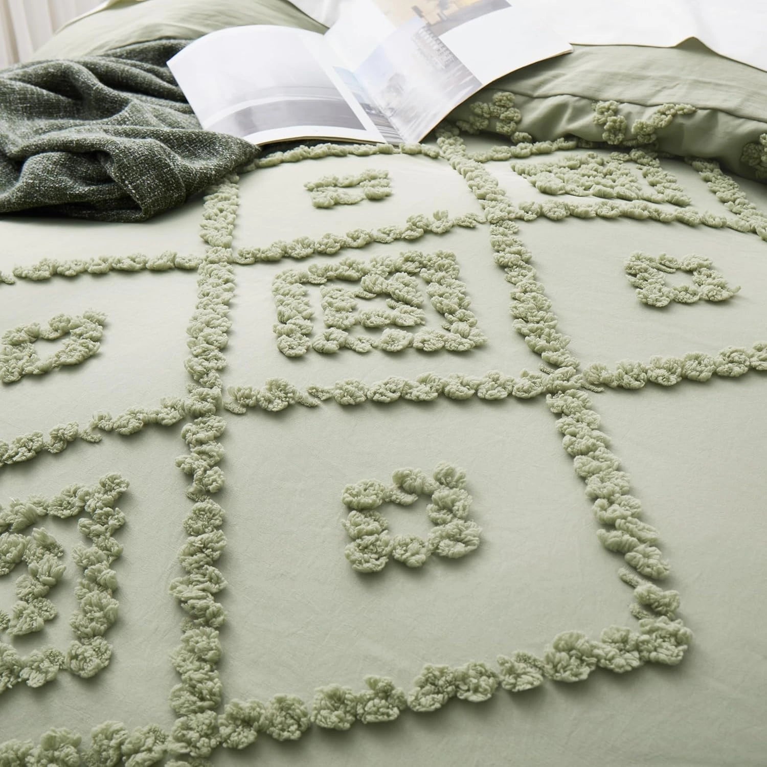 Oli Anderson Tufted Boho Embroidery Duvet Cover Set - 3 Piece