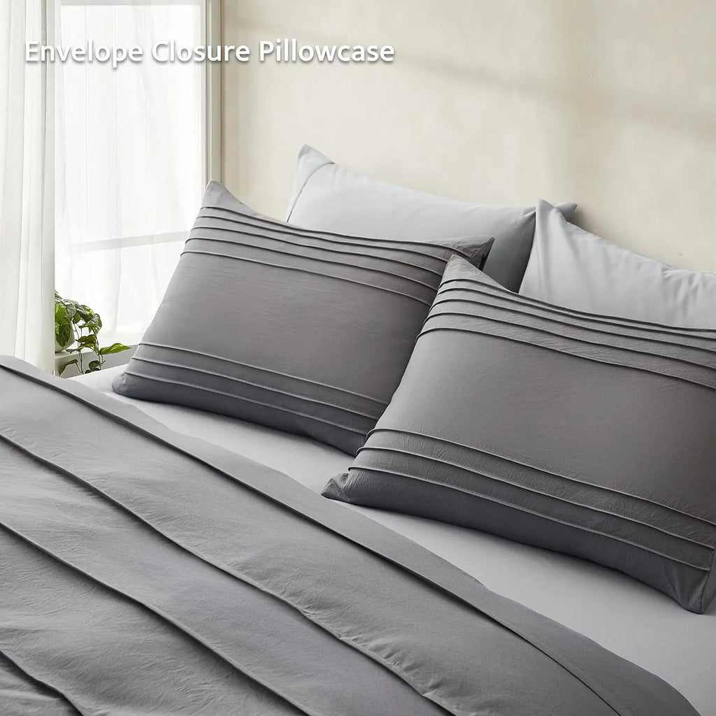 Oli Anderson Pleated Duvet Cover - 3 Piece Set