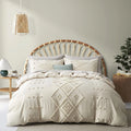 Oli Anderson Tufted Boho Embroidery Duvet Cover Set - 3 Piece