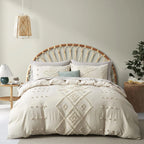 Oli Anderson Tufted Boho Embroidery Duvet Cover Set - 3 Piece