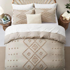 Oli Anderson Tufted Boho Embroidery Duvet Cover Set - 3 Piece