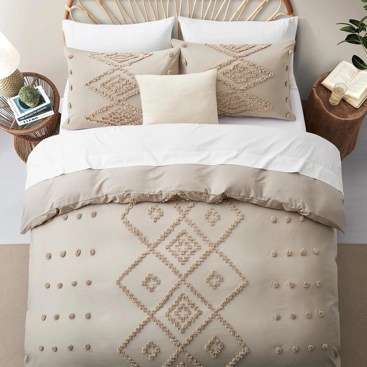 Oli Anderson Tufted Boho Embroidery Duvet Cover Set - 3 Piece