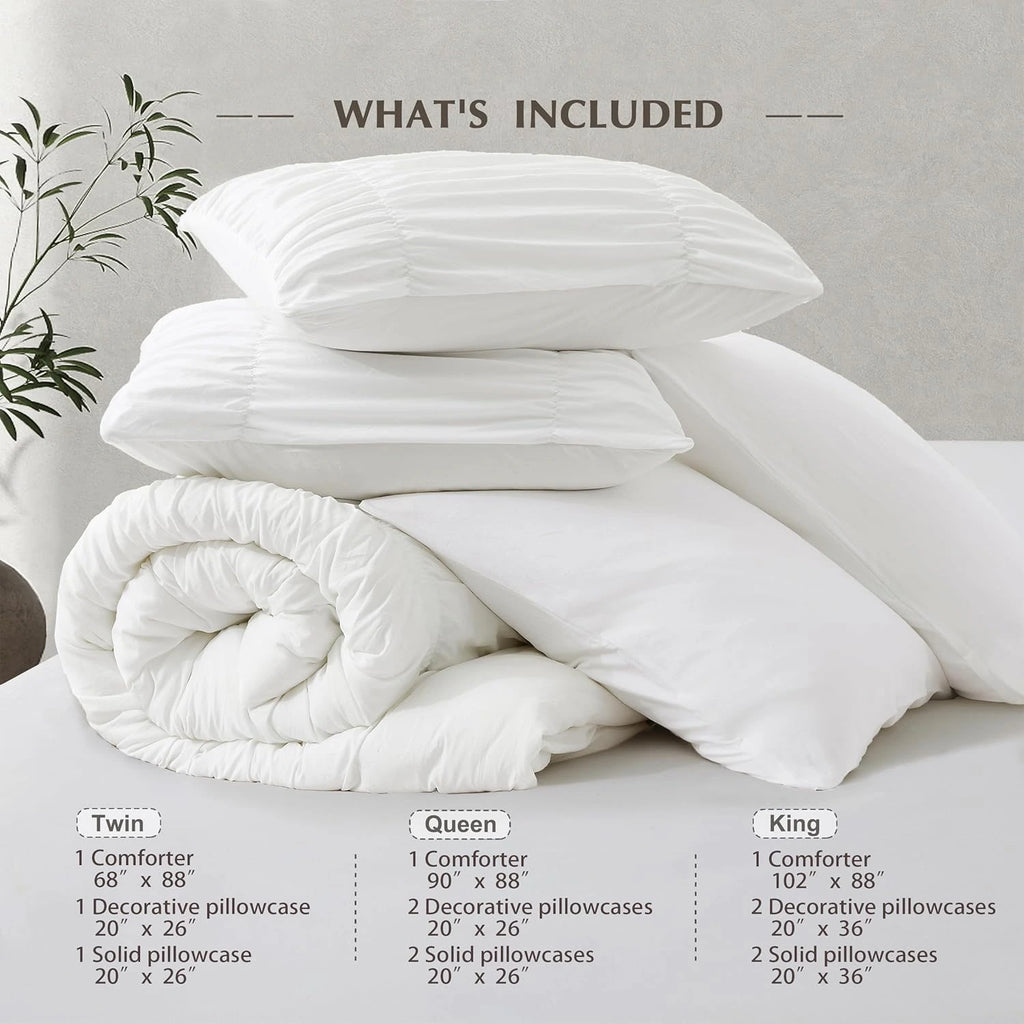Oli Anderson Ruched Fluffy Comforter Set - 5 Piece