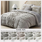 Oli Anderson Tufted Boho Embroidery Duvet Cover Set - 3 Piece