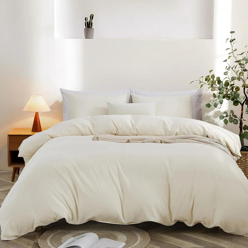 Oli Anderson Washed Cotton Linen Duvet Cover Set - 3 Piece