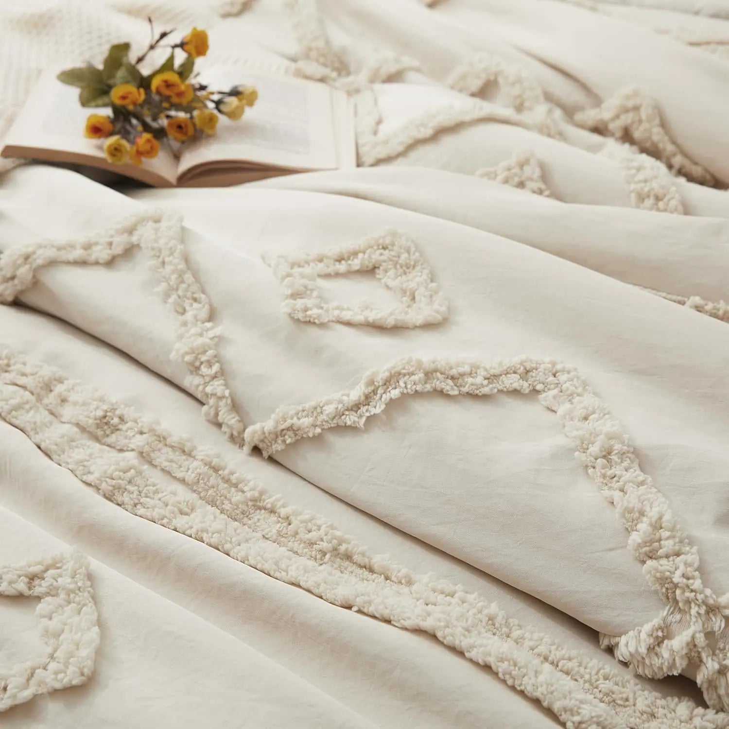 Oli Anderson Tufted Boho Fluffy Comforter Set - 3 Piece