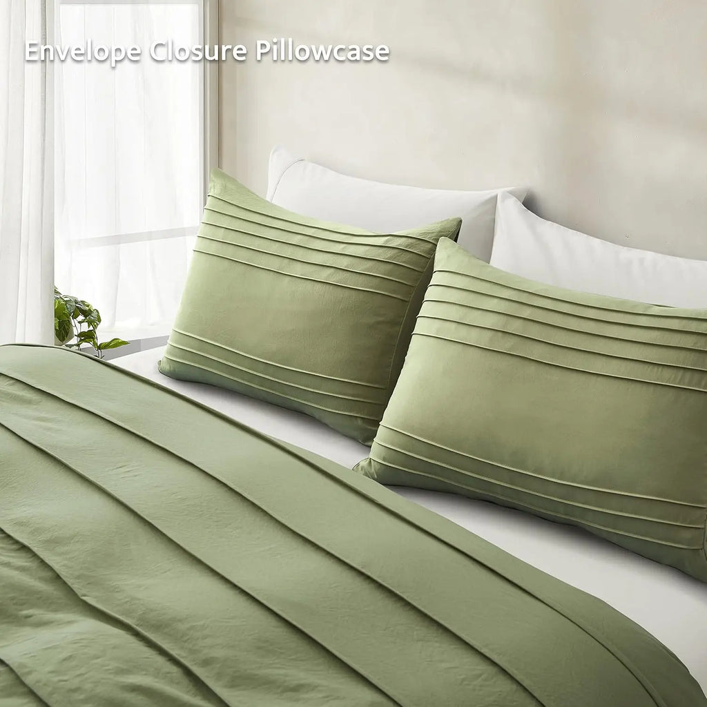 Oli Anderson Pleated Duvet Cover - 3 Piece Set