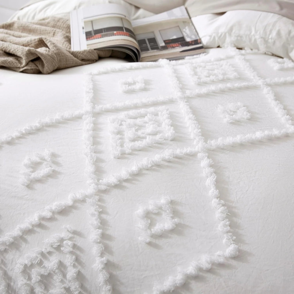 Oli Anderson Tufted Boho Embroidery Duvet Cover Set - 3 Piece