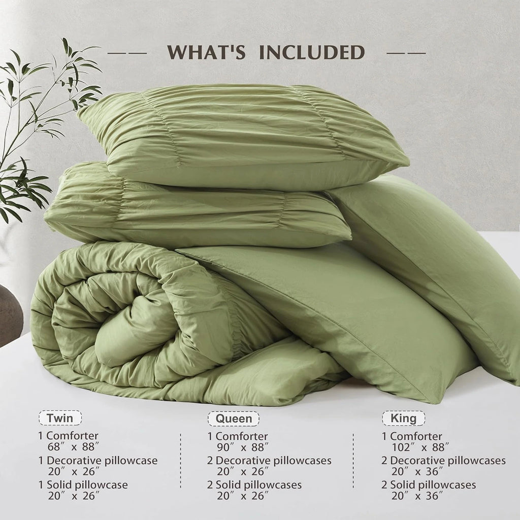 Oli Anderson Ruched Fluffy Comforter Set - 5 Piece