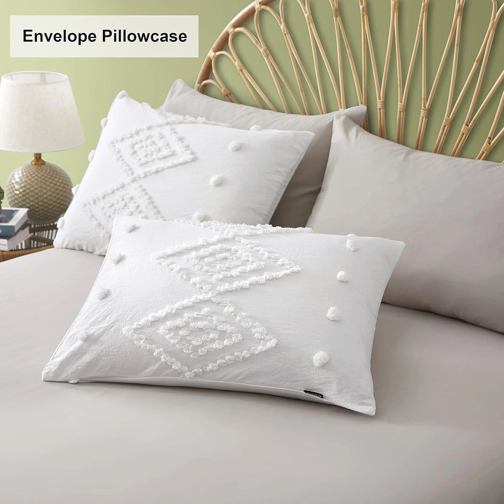 Oli Anderson Tufted Boho Embroidery Duvet Cover Set - 3 Piece