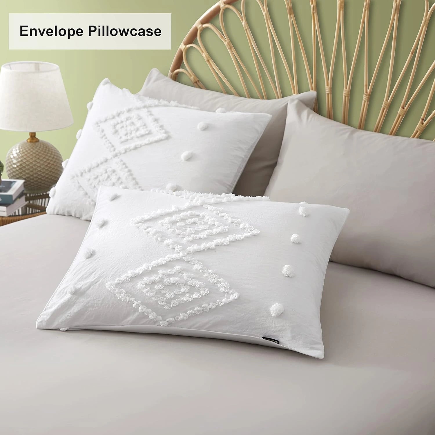 Oli Anderson Tufted Boho Embroidery Duvet Cover Set - 3 Piece
