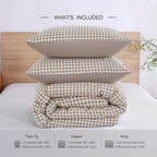 Oli Anderson Reversible Fluffy Checkered Comforter Set - 3 Piece