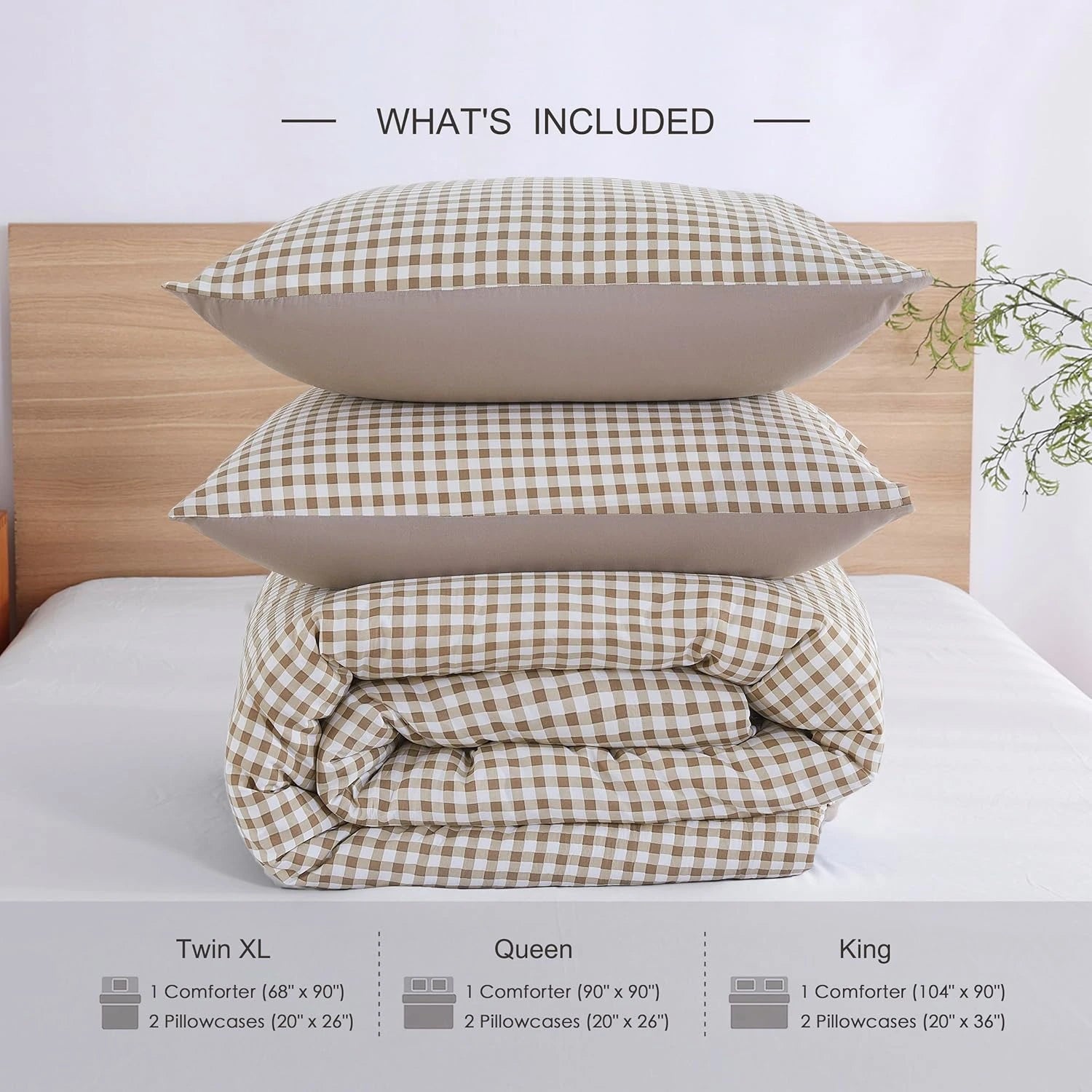 Oli Anderson Reversible Fluffy Checkered Comforter Set - 3 Piece